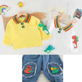 Kit Conjunto Moda Casual Camiseta + Calças 2 peças - ArcoIris