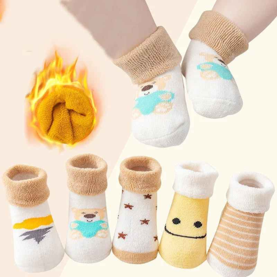 Kit Meias de Pelúcia Desenhos Animados Térmicos 5 Pares - ANINA