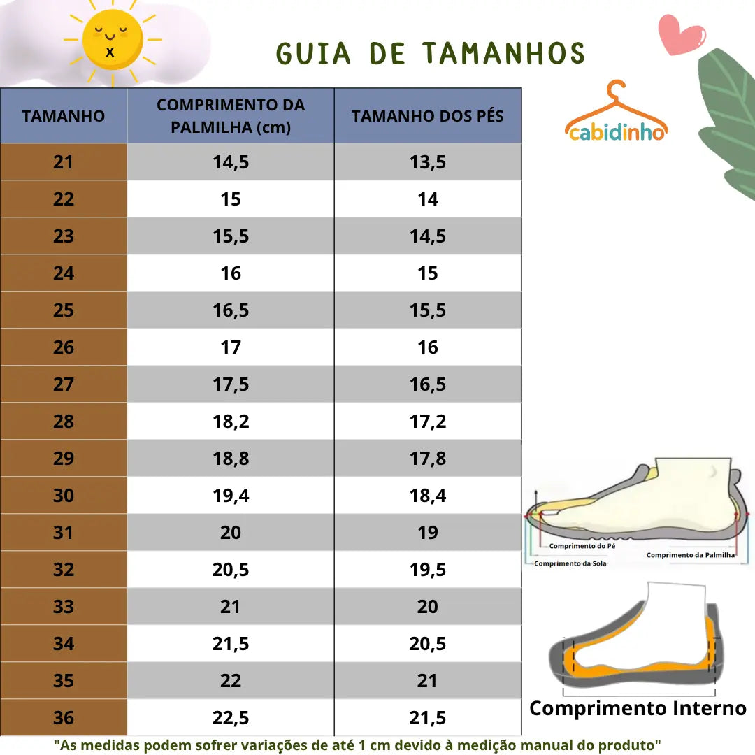 Guia de Tamanhos