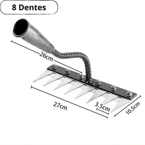Rastelo de Aço Capina Agricola e Jardim de 5 6 7 8 Dentes - Henriqs