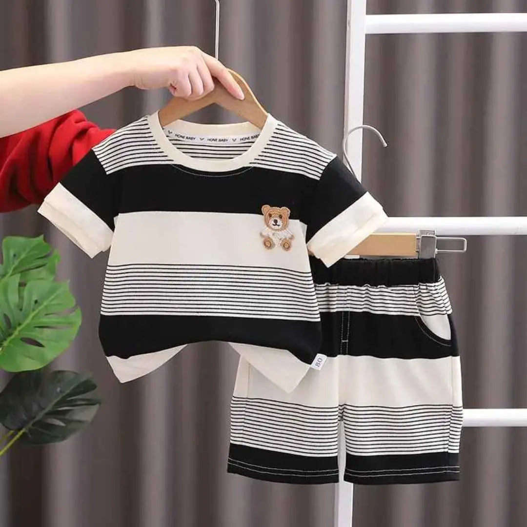 Kit Camiseta + Shorts Listrado 6 Peças - Julyo