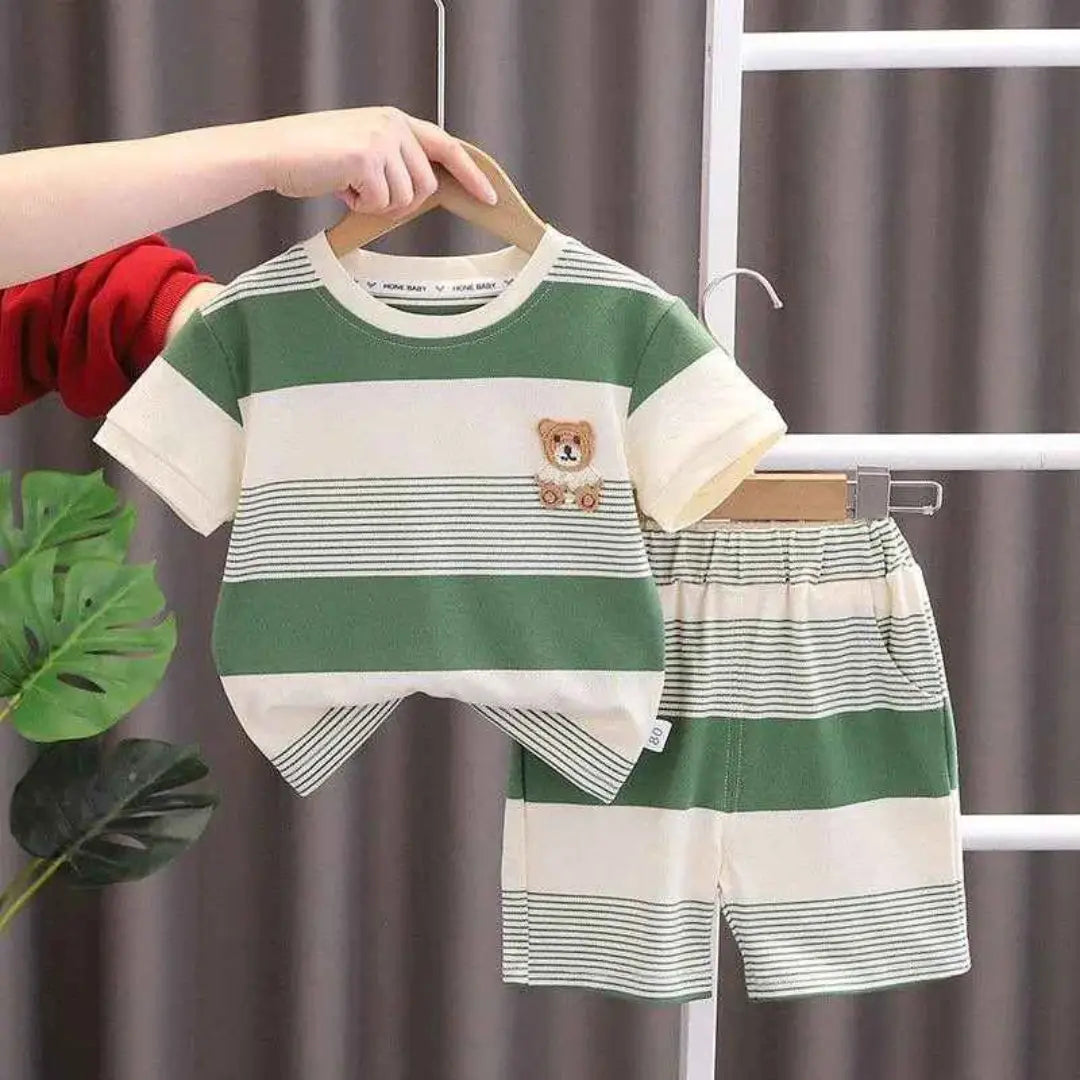 Kit Camiseta + Shorts Listrado 6 Peças - Julyo