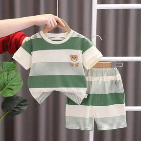 Kit Camiseta + Shorts Listrado 6 Peças - Julyo