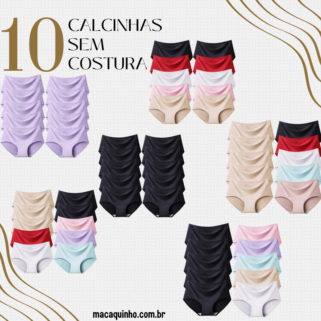 Calcinha Sem Costura Plus Size Marion Compre 5 Leve 10