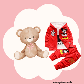 Conjunto de Roupa Infantil, Manga Comprida Mickey