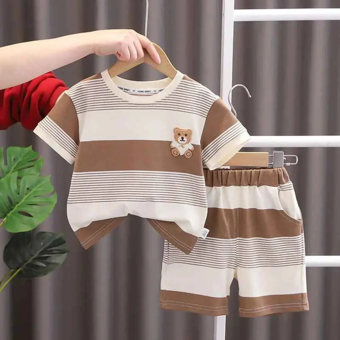 Kit Camiseta + Shorts Listrado 6 Peças - Julyo