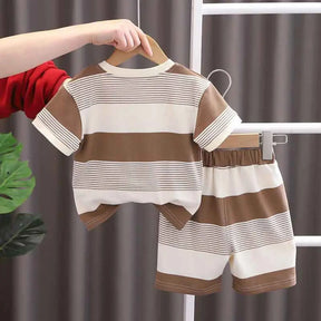Kit Camiseta + Shorts Listrado 6 Peças - Julyo