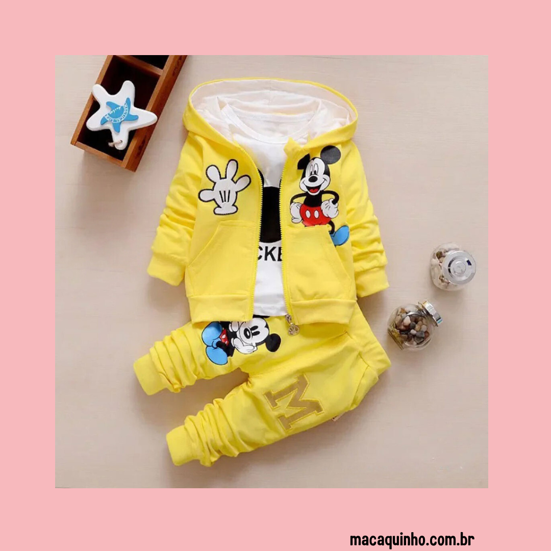 Conjunto de Roupa Infantil, Manga Comprida Mickey