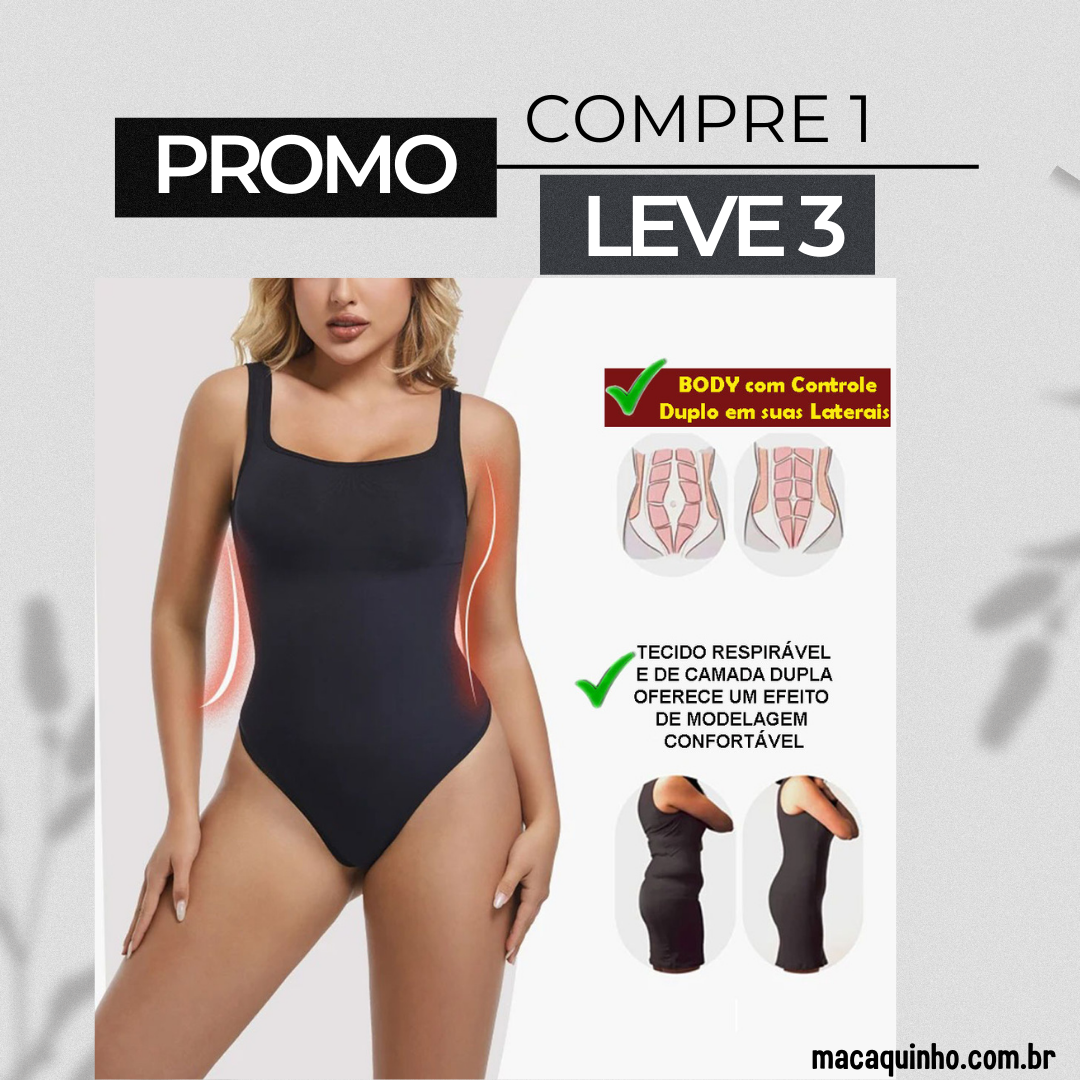 Body Slim Sem Costura Renata - COMPRE 1 LEVE 3 -