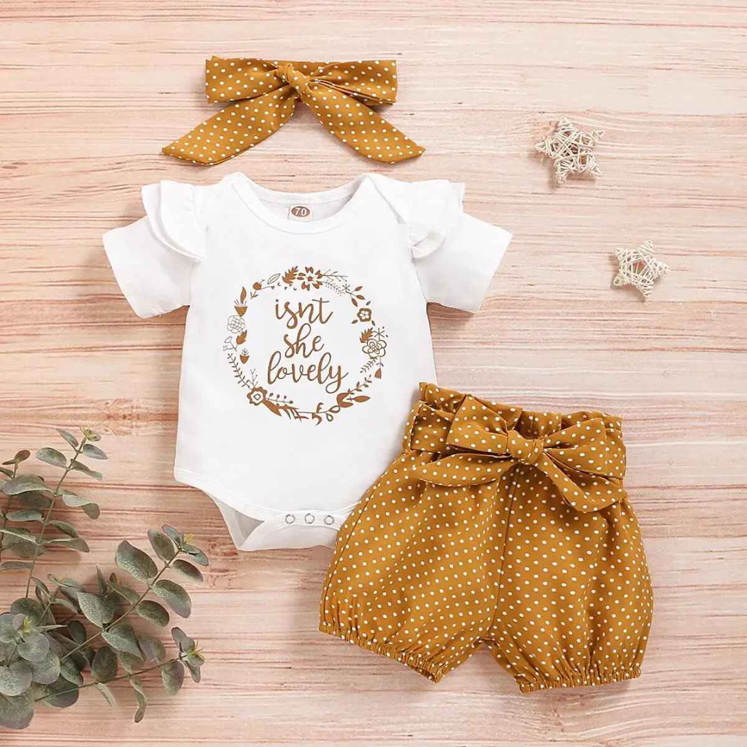 Conjunto Body com Cintura Elástica com Nó de Laço, 3 Peças - Lunelle