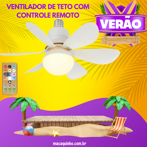 Ventilador de Teto com Soquete Led e Controle Remoto Analuc