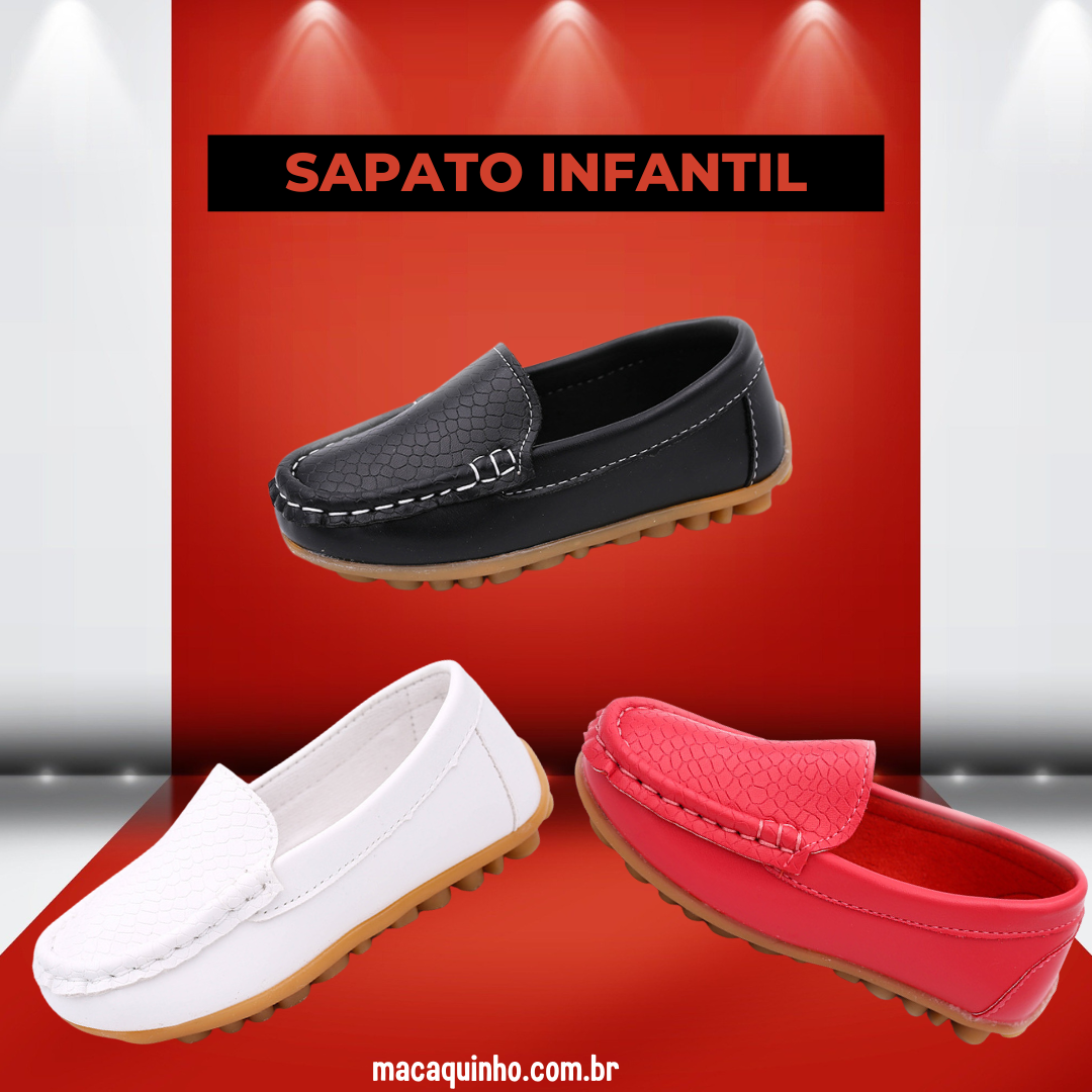 Sapato Infantil Casual De Couro PU Junior