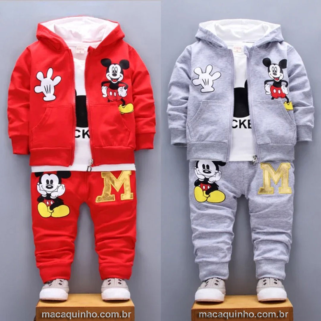 Conjunto de Roupa Infantil, Manga Comprida Mickey