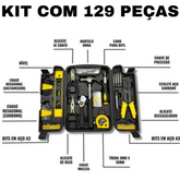 Kit de Ferramentas Uso Profissional ou Domesticos - 129 Peças