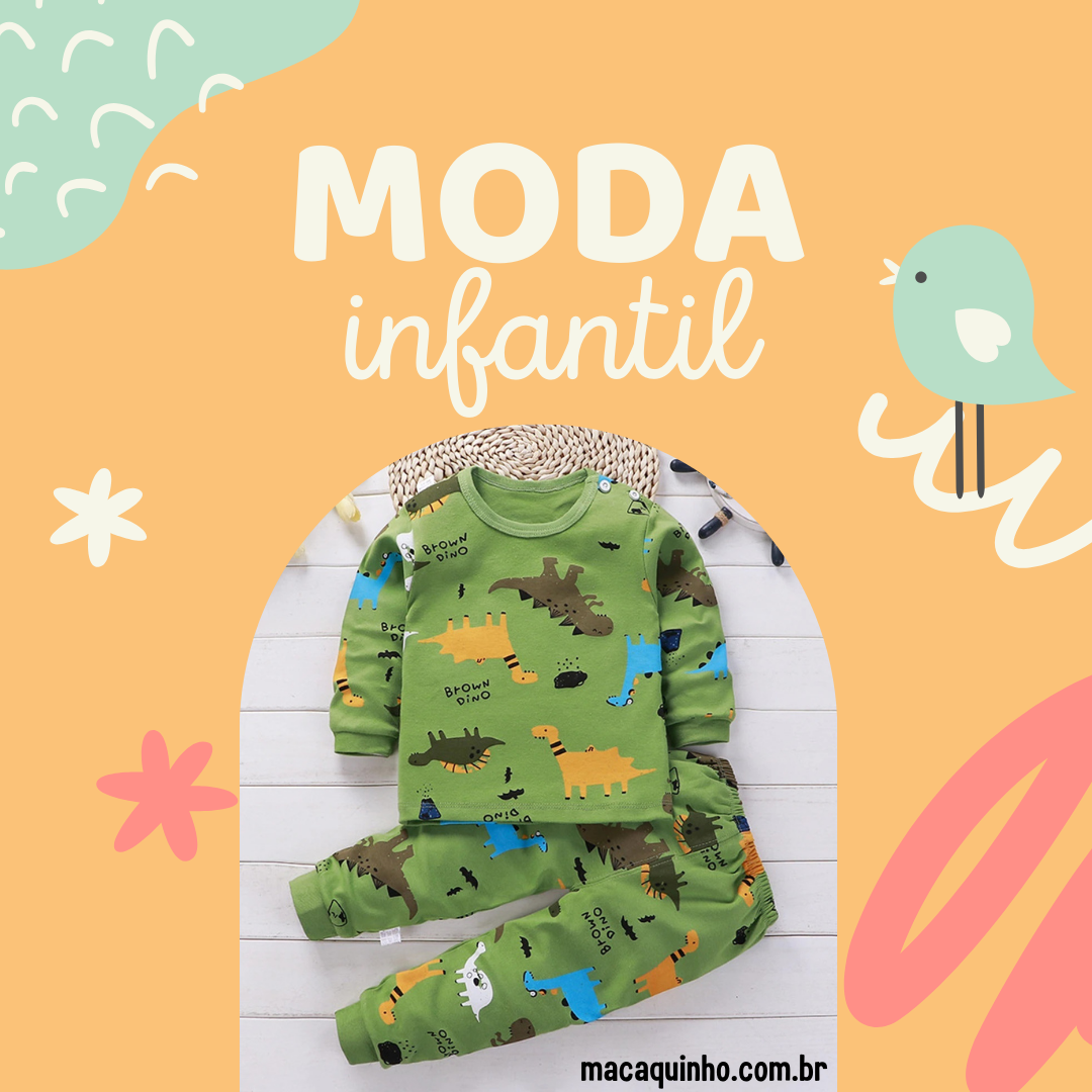 Conjunto Pijama Infantil De Algodão Leo