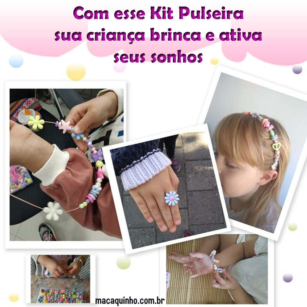 Pulseira Infantil Faça Você Mesmo Arco Iris