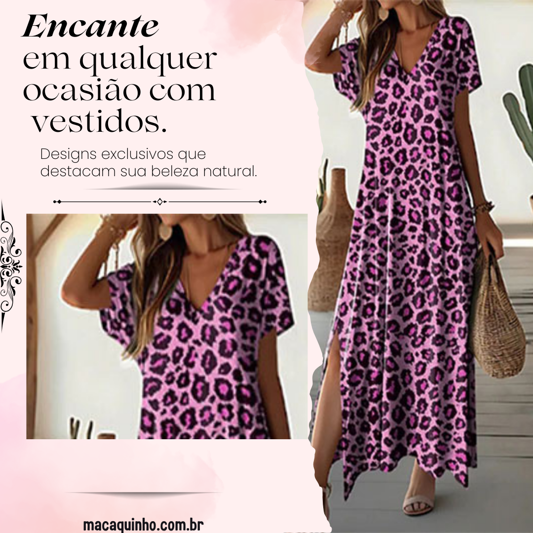 Vestido Feminino Longo Estampado Horrana