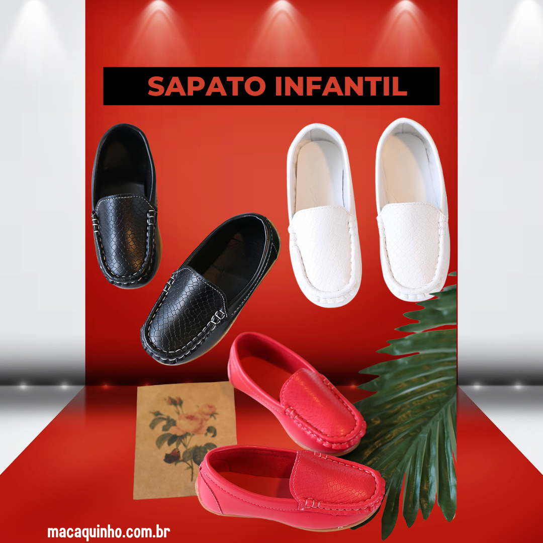 Sapato Infantil Casual De Couro PU Junior