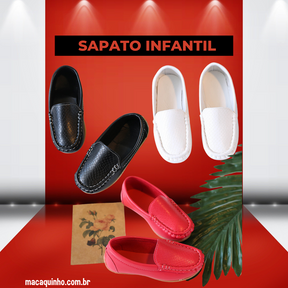 Sapato Infantil Casual De Couro PU Junior