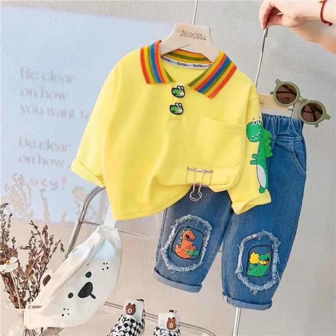 Kit Conjunto Moda Casual Camiseta + Calças 2 peças - ArcoIris