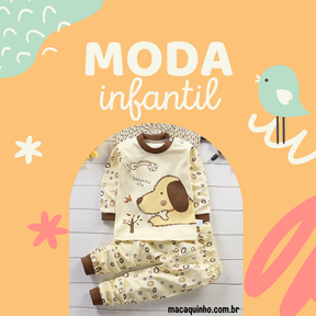 Conjunto Pijama Infantil De Algodão Leo