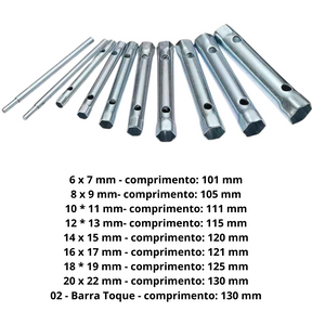 Conjunto de Chaves Tubulares Métricas 6-22mm - 10 peças - Soquetools