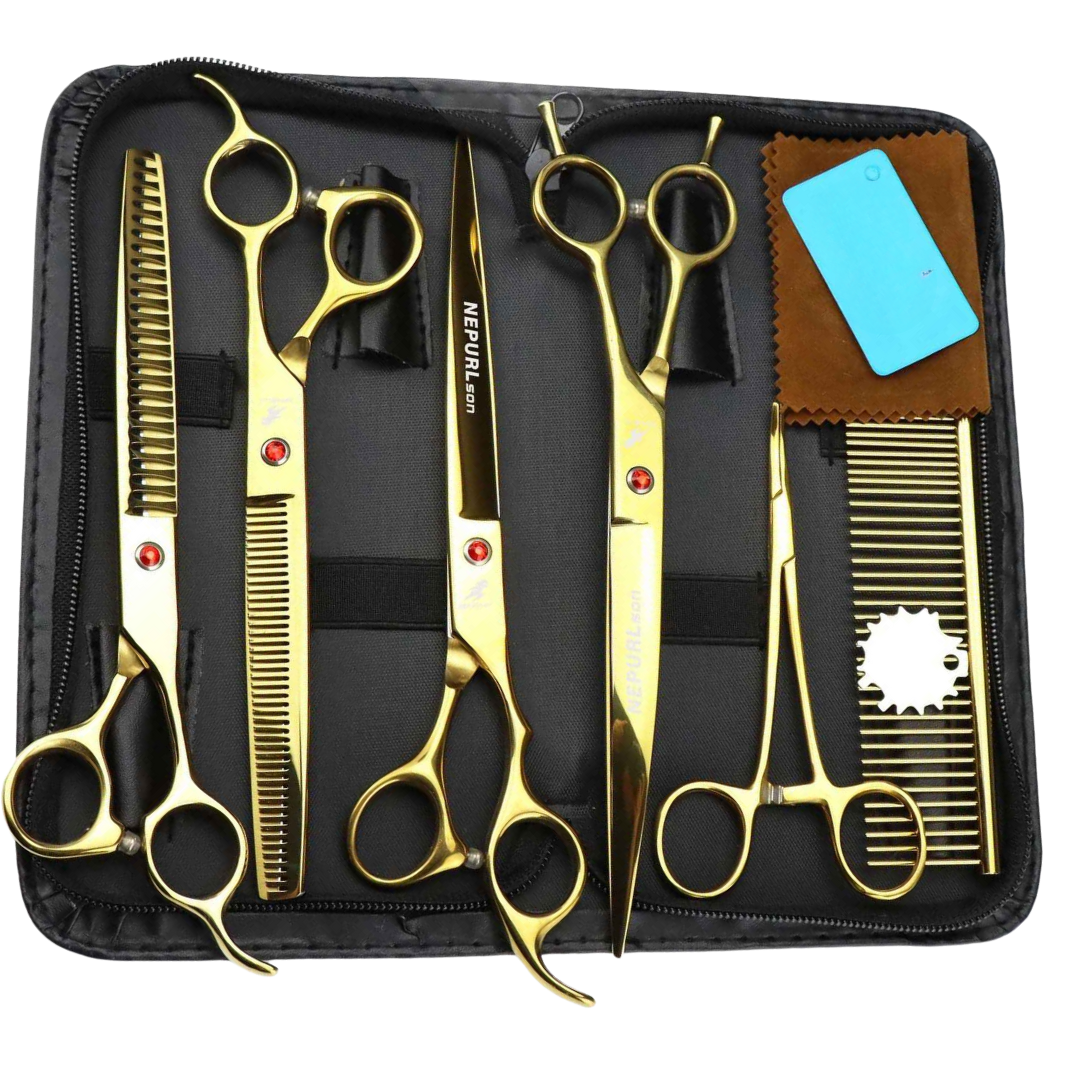 Kit Tesoura de Corte Cabelo e Tosa de Cães - Bidus