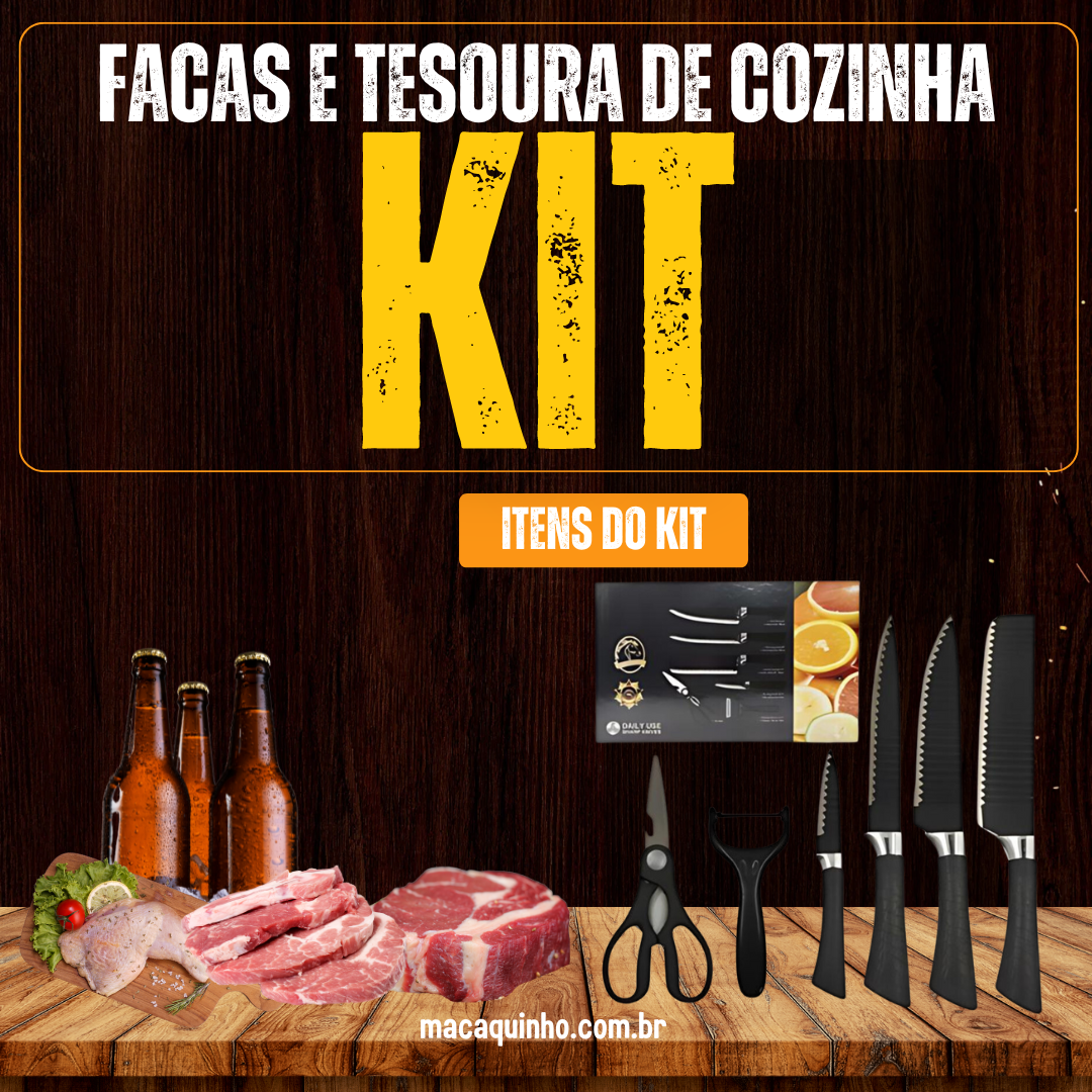 Kit Facas & Tesouras De Cozinha ISOLIN