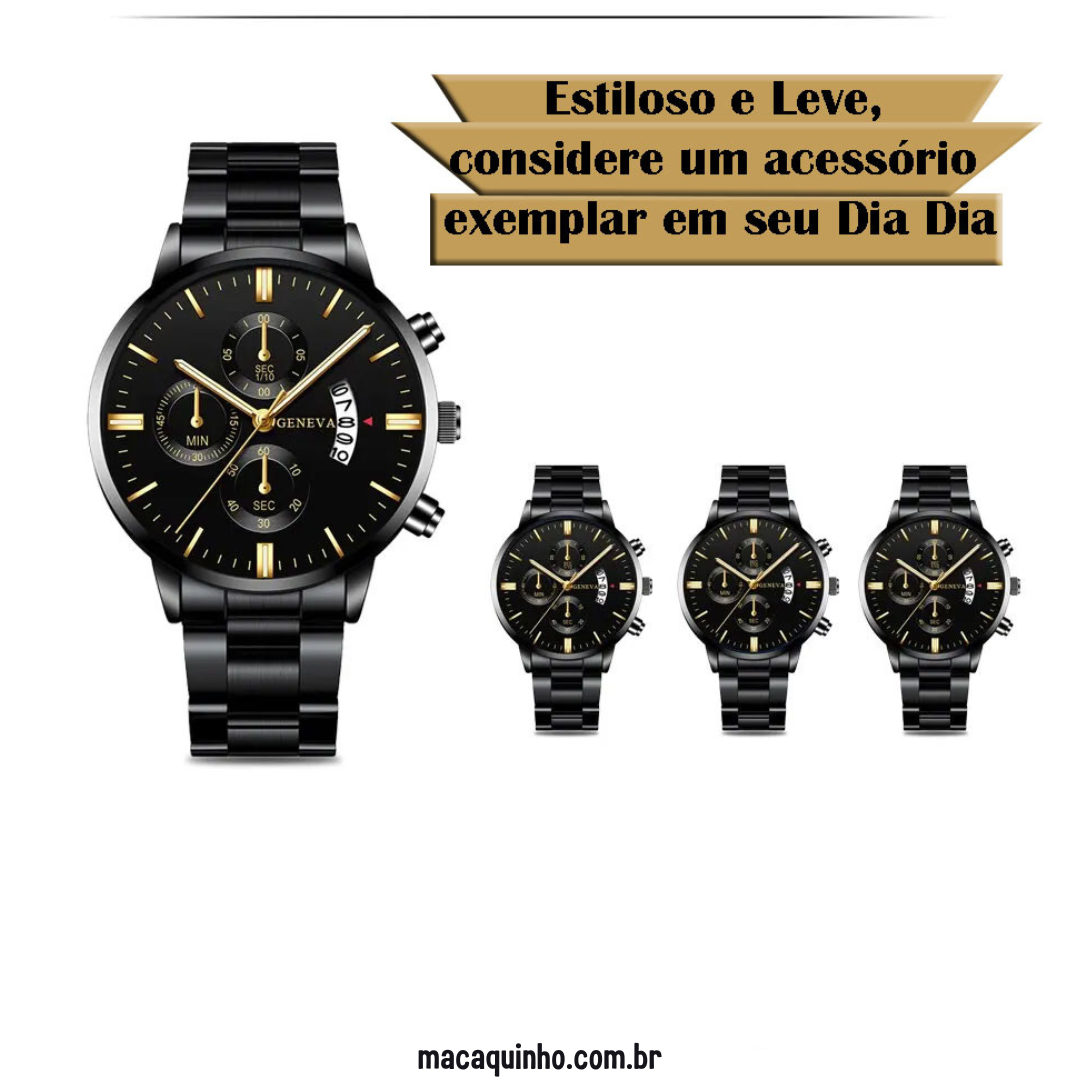 Relógio Quartzo Masculino Aço Inoxidável Joseph