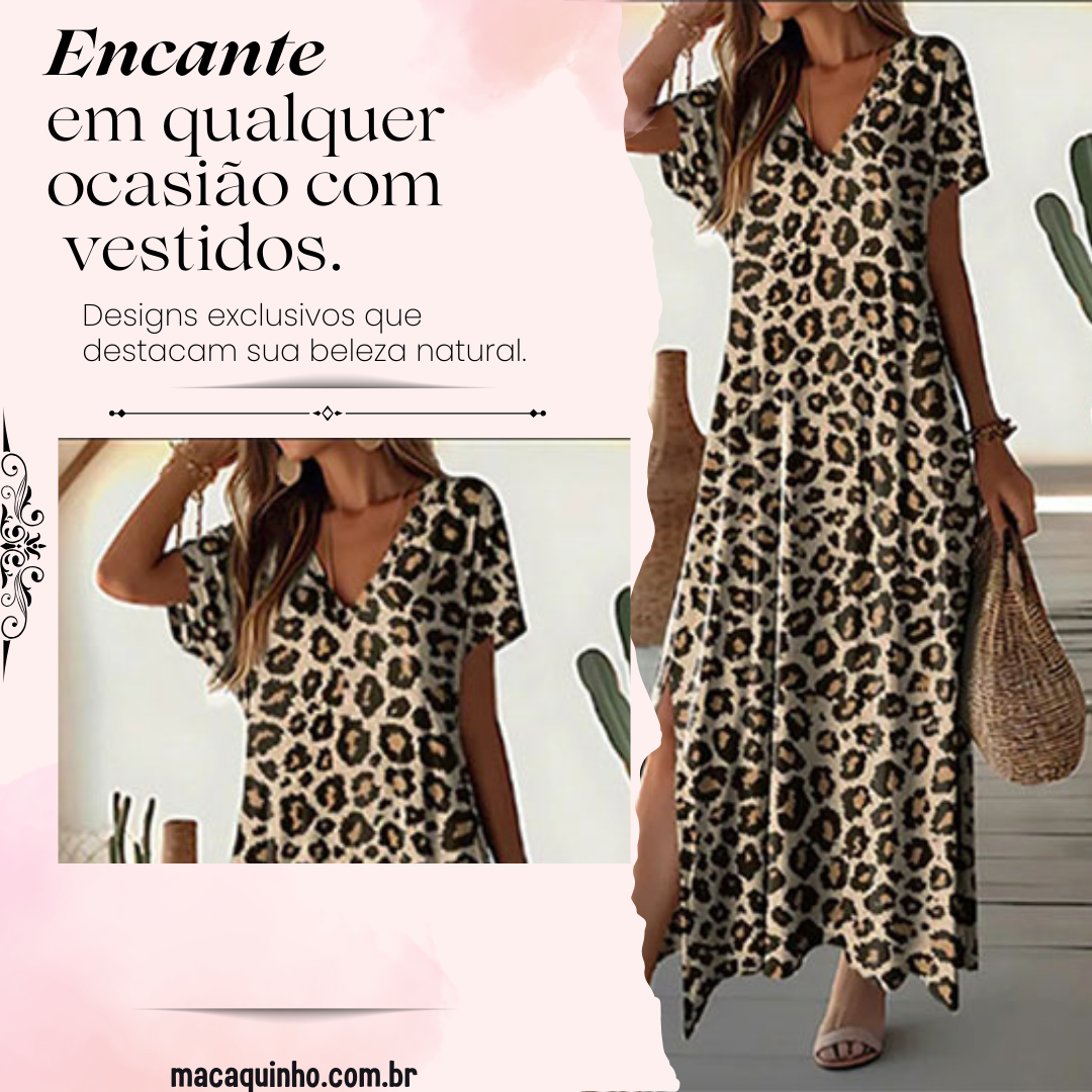 Vestido Feminino Longo Estampado Horrana