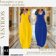 Vestido Manga Curta Plus Size Europa - Compre 1 Leve 2