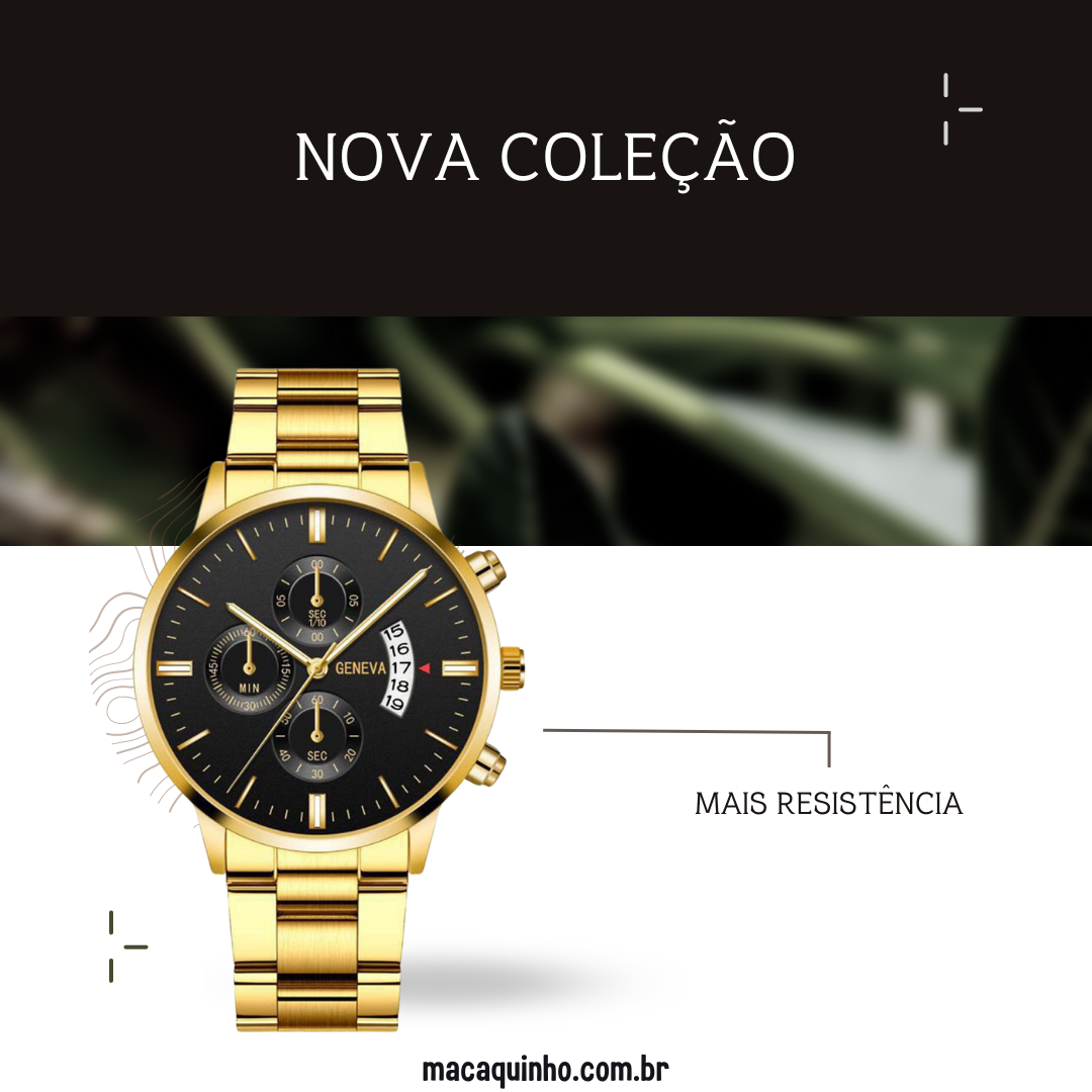 Relógio Quartzo Masculino Aço Inoxidável Joseph