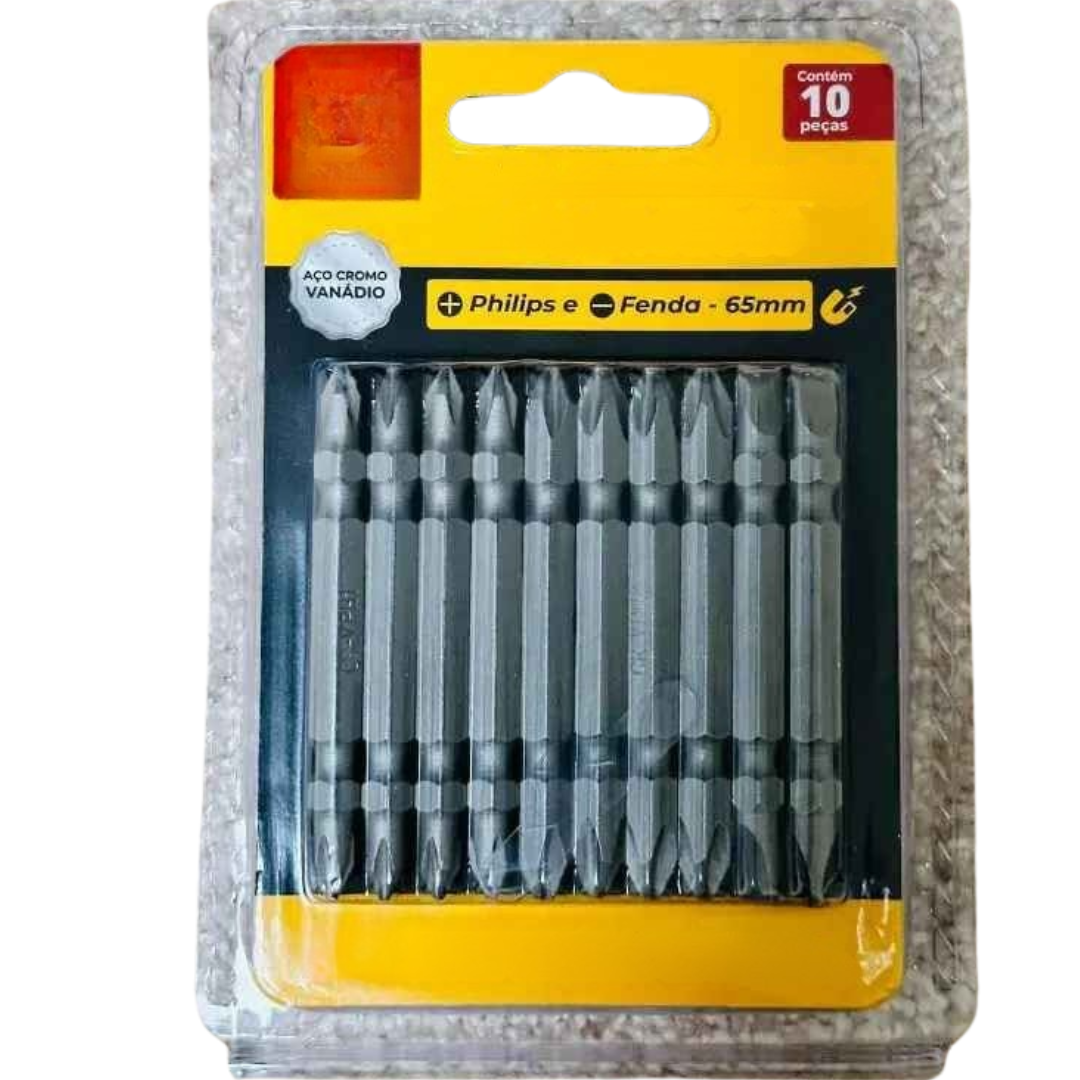 Kit Ponteira Parafusadeira com 10 Bit Ponta Dupla Magnético - Piki