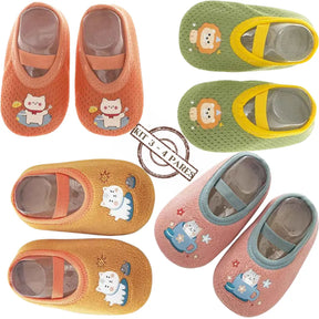 Kit Sapatos Infantis Antiderrapantes Conforto e Segurança 4 Pares - Jardim de Infância
