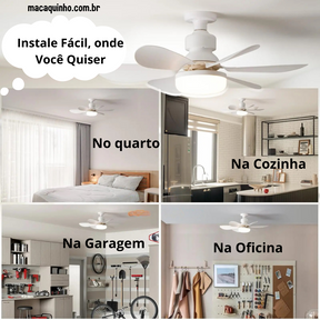 Ventilador de Teto com Soquete Led e Controle Remoto Analuc