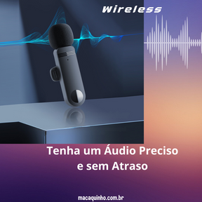 Microfone de Lapela sem Fio, Gravação de Áudio e Vídeo Kimosabe