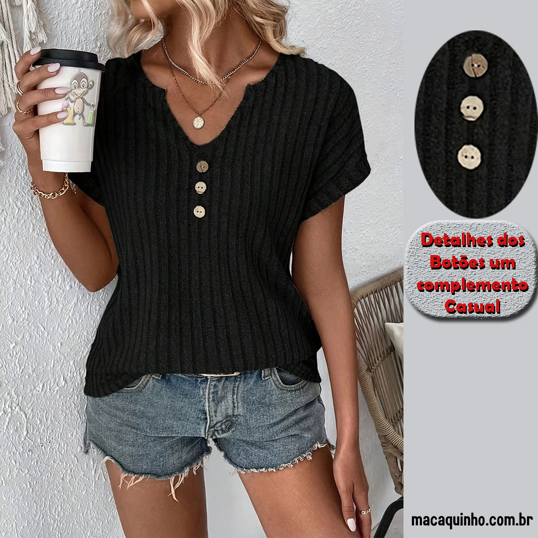 Blusa Glamour Com Botões Sandy