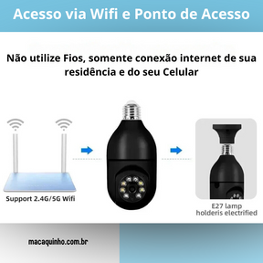 Câmera de Segurança Wifi Sem Fio 360 Zoin