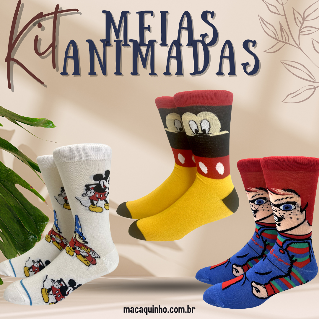 Meias Animadas Longas Cidy - Compre 5 Receba 11