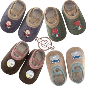 Kit Sapatos Infantis Antiderrapantes Conforto e Segurança 4 Pares - Jardim de Infância