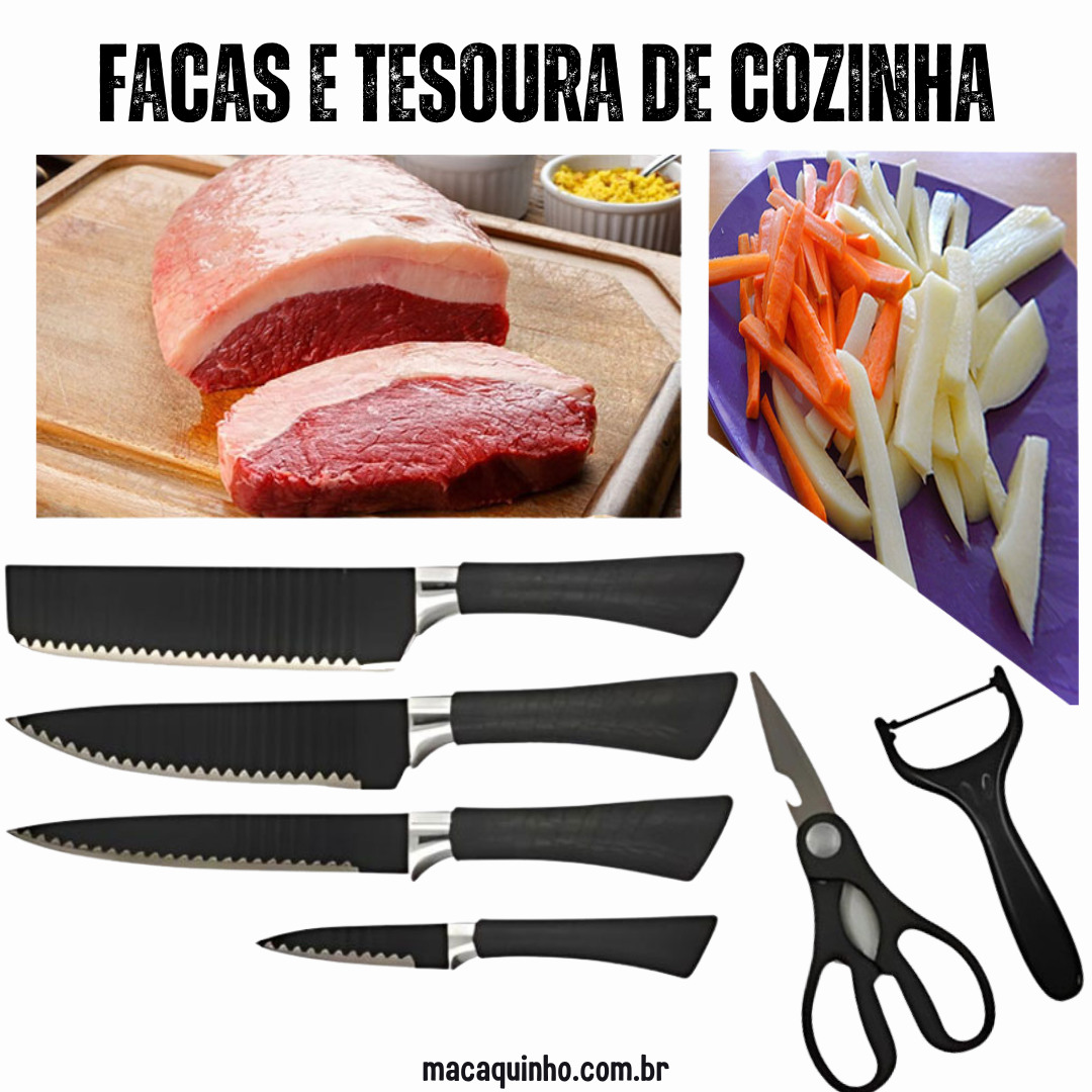 Kit Facas & Tesouras De Cozinha ISOLIN