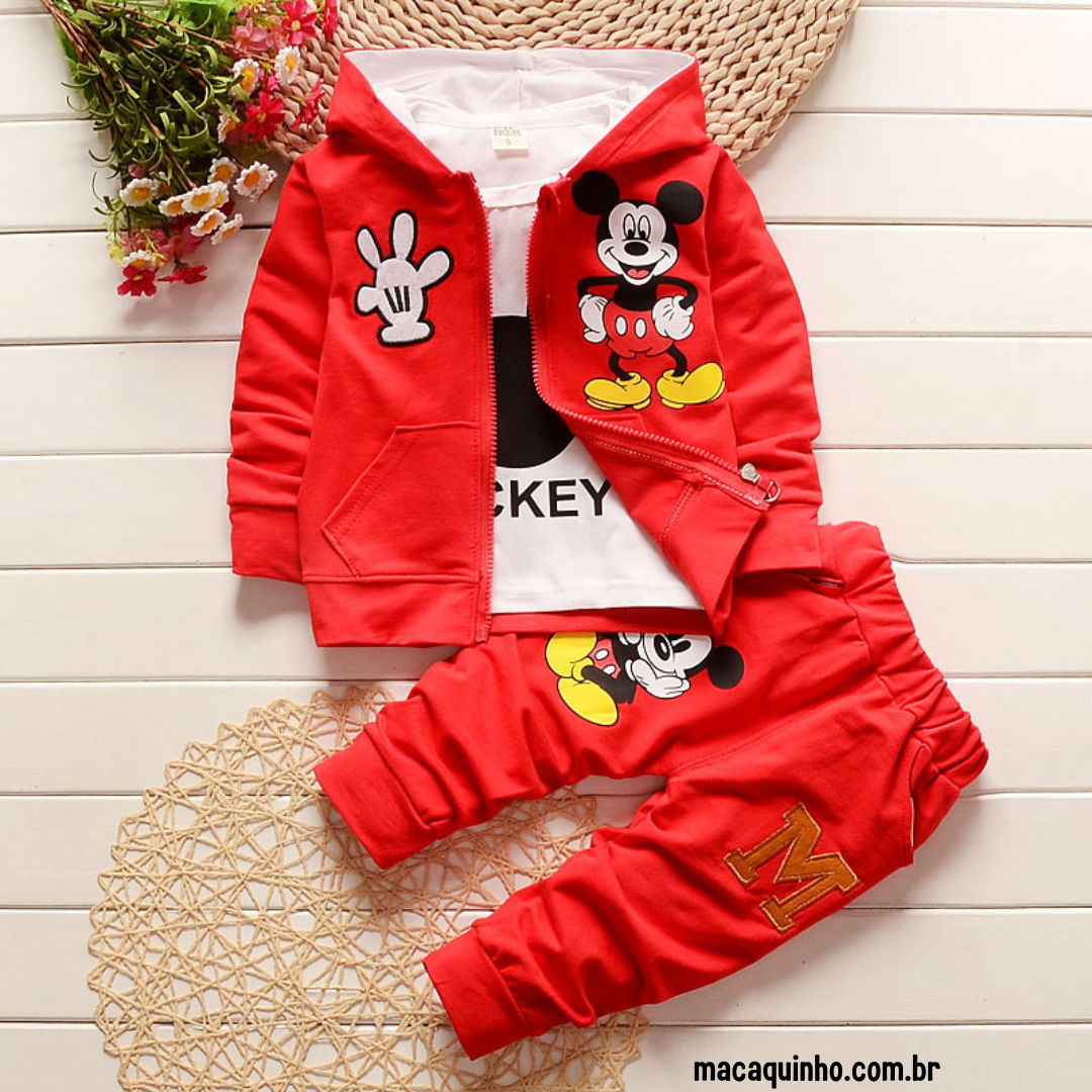 Conjunto de Roupa Infantil, Manga Comprida Mickey