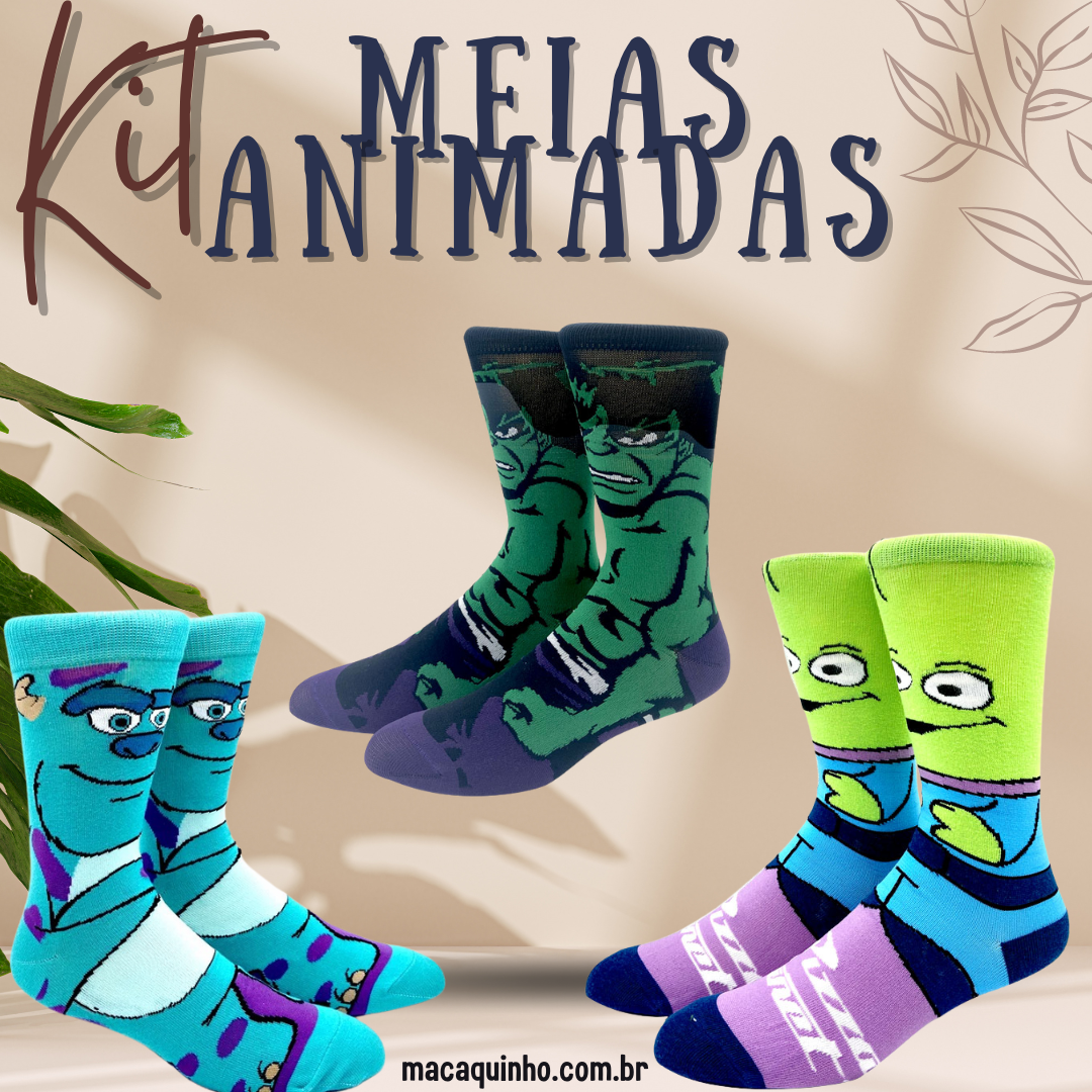 Meias Animadas Longas Cidy - Compre 5 Receba 11