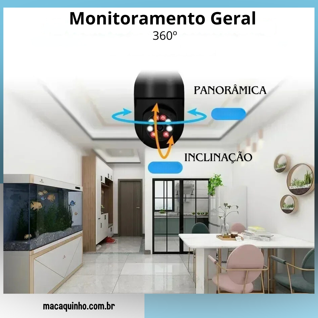 Câmera de Segurança Wifi Sem Fio 360 Zoin