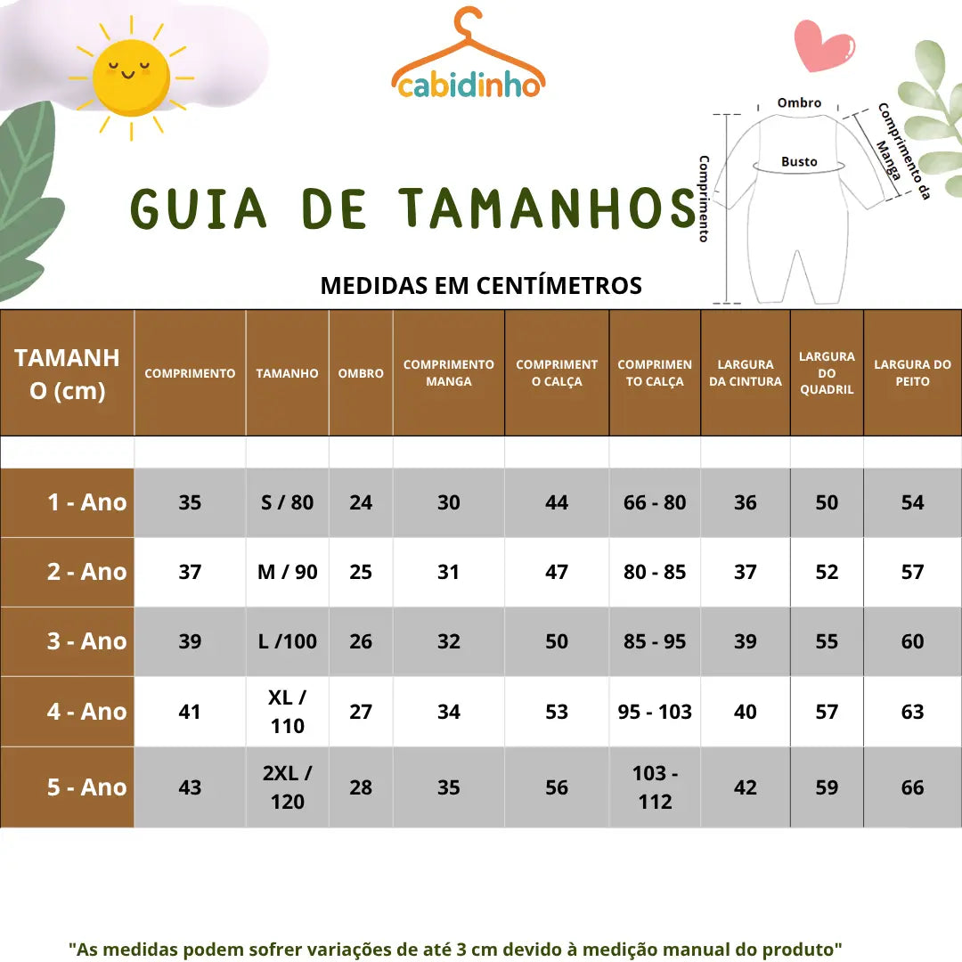 Guia de Tamanhos