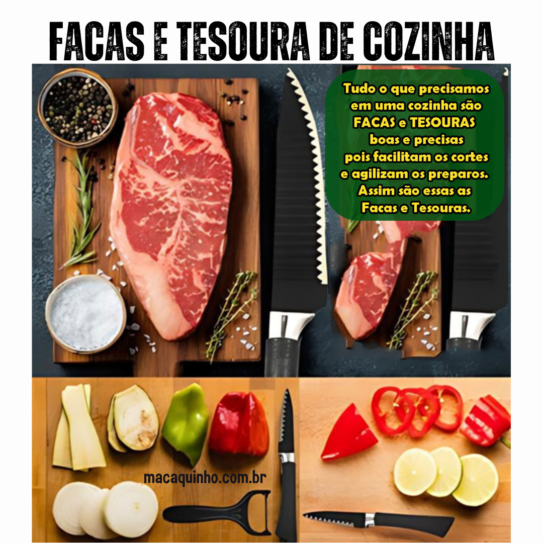 Kit Facas & Tesouras De Cozinha ISOLIN