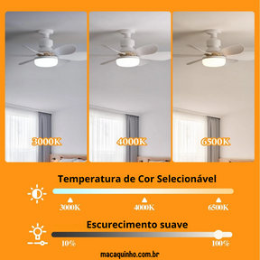 Ventilador de Teto com Soquete Led e Controle Remoto Analuc