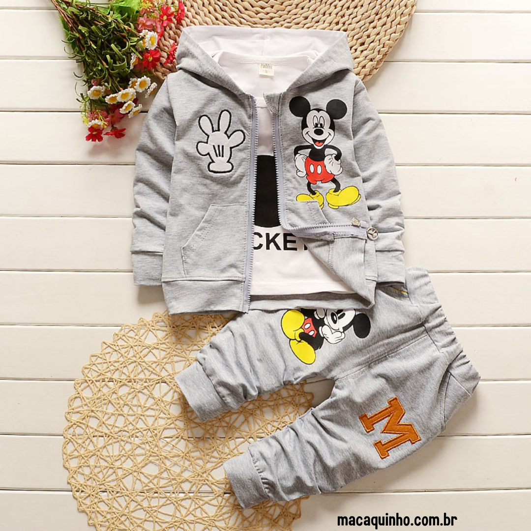 Conjunto de Roupa Infantil, Manga Comprida Mickey