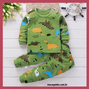 Conjunto Pijama Infantil De Algodão Leo