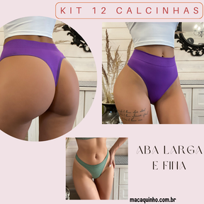 Calcinha Sem Costura Meia Tanga Mimicoo - Compre 5 Leve 12